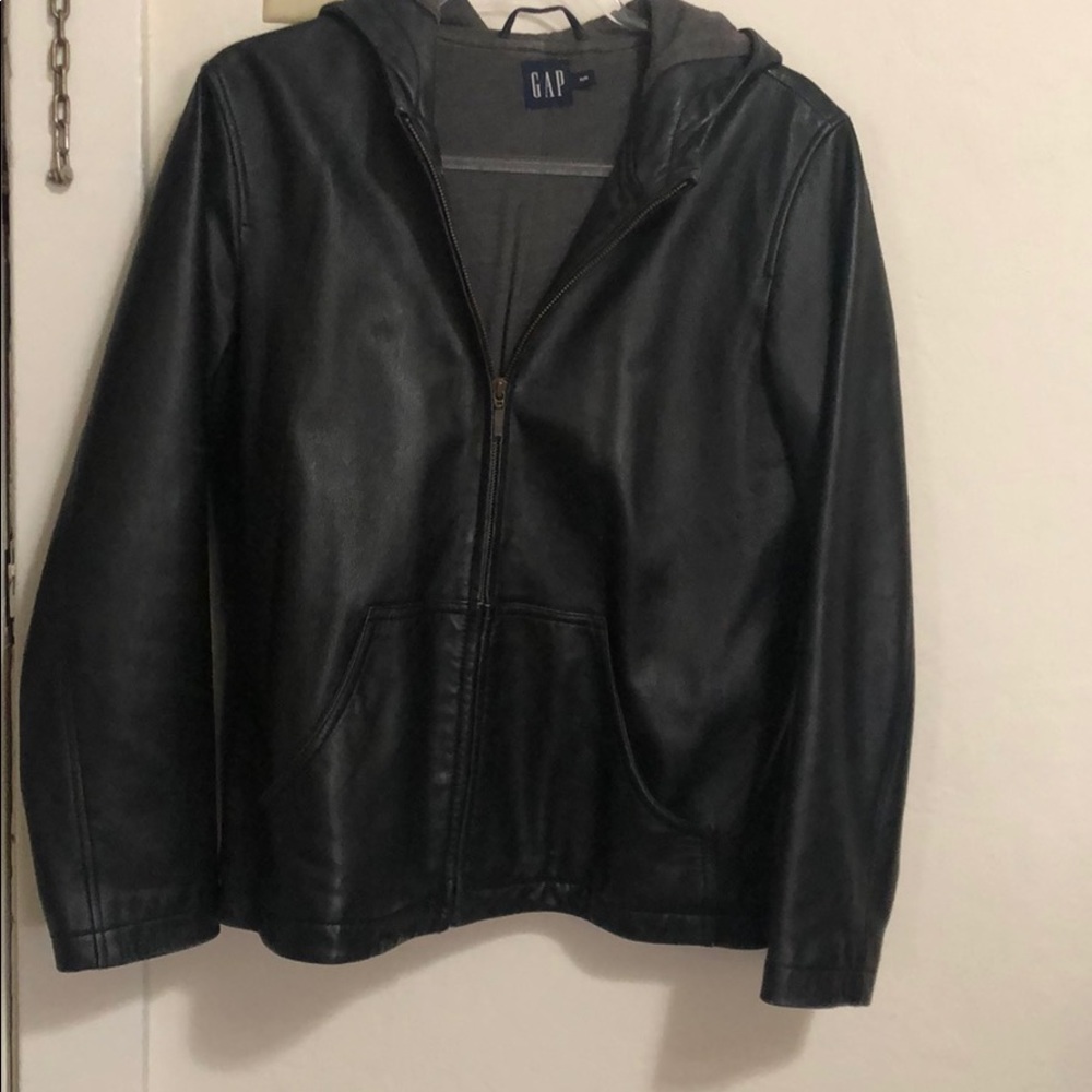 Real Leather Hoodie size M Gap good condition